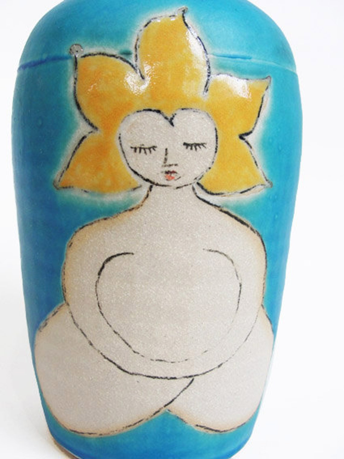 Ceramic Vase. Turquoise Vase. Mother Earth Flower Vase. In Etsy