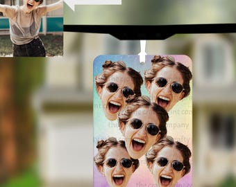 Personalised Face Car Air Freshener from Photo | Custom Photo | Choice of Fragrances in NEW 5ml Bottle | Re usable | Car Gift