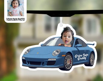 Personalised Sports Car Shape Air Freshener | Custom Photo Air Freshener | Choice of Fragrances in NEW 5ml Bottle | Re usable | Car Gift