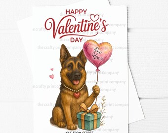 Happy Valentine's Day German Shepherd Be Mine A5 Greeting Card | Dog Lover