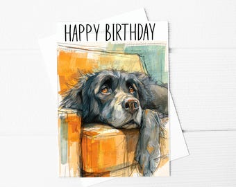 Happy Birthday Newfoundland Greeting Card | Dog Breed Card | Birthday Card | Newfoundland Card | A5 Card | From the Dog