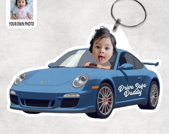 Personalised Sports Car Shape Keyring | Custom Photo Keyring | Car Gift