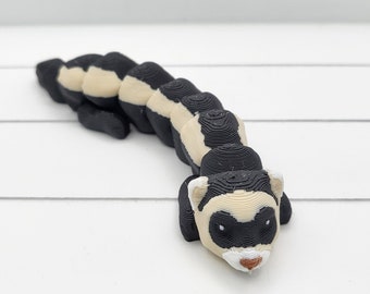 Juguete articulado flexible de hurón impreso en 3D / Juguete antiestrés / Mascota antiestrés / Amigo de escritorio
