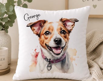 Jack Russell Terrier Personalised Cushion cover pillow case custom gift | Pet Gift | Gift for Dog Lover | Pet Portrait