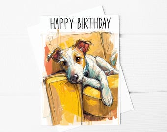 Happy Birthday Jack Russell Greeting Card | Dog Breed Card | Birthday Card | Jack Russell Card | A5 Card | From the Dog