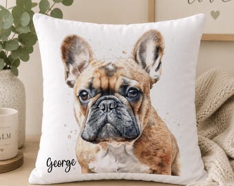 French Bulldog Personalised Velvet Cushion | Dog Lover Gift