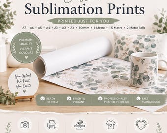Custom Sublimation Prints - A2 Soft and Hard Surfaces - Sublimation transfer prints