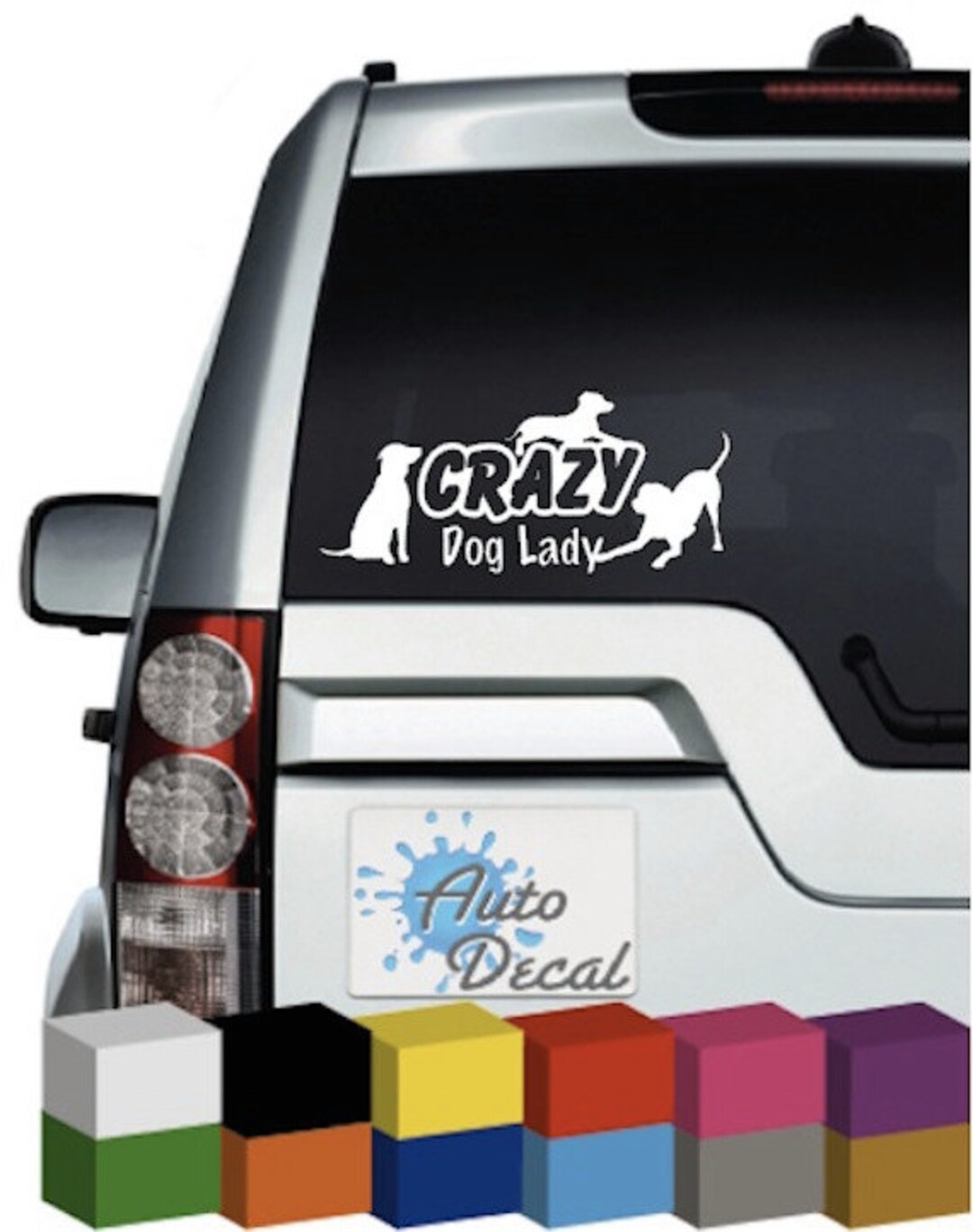Crazy Dog Lady Vinyl Car Van 4x4 Decal Sticker Graphic Etsy