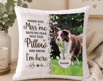 Personalised Pet Memorial Photo Cushion cover pillow case custom gift | Pet Memorial Gift | Add your own photo