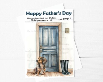 Happy Father's Day Personalised Dachshund Greeting Card for Dog Lover | A5 Father's Day Card | From the Dog