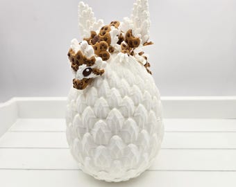 3D Printed Baby Cookie Dragon in Egg-Fully Articulated Dragon in Dragon Scale Egg | Dragon Gift