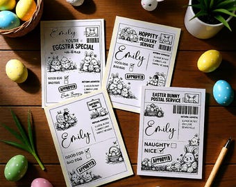 Personalised Easter Label (4 Designs) | 6x4 Custom Name Sticker | Easter Gift Tag | Bunny Label | Easter Basket Decor | Novelty Sticker