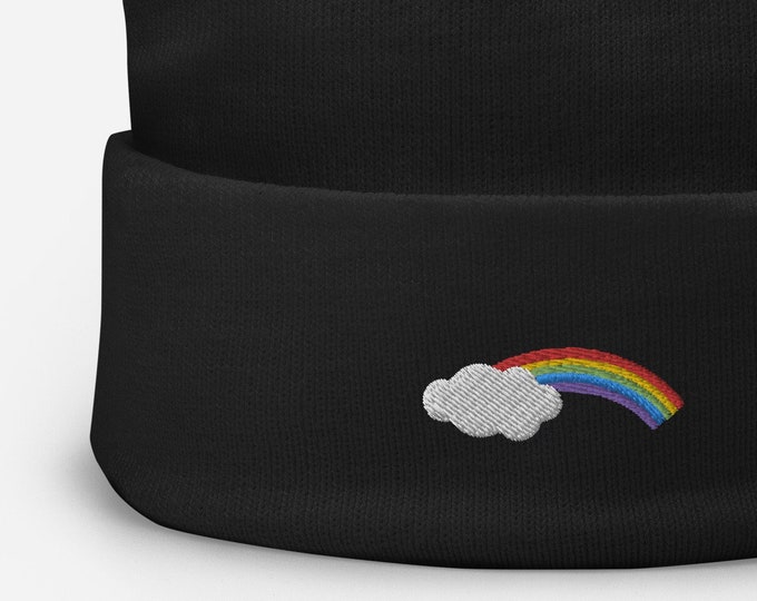 Smol Rainbow Embroidered Beanie