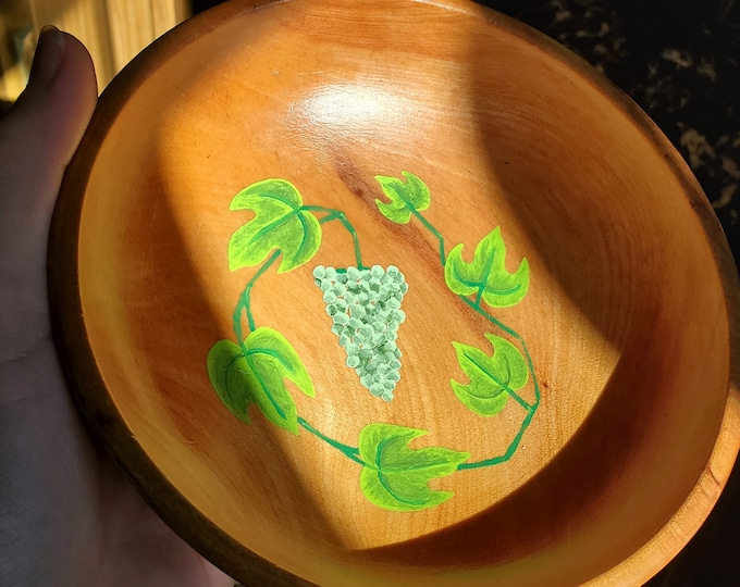 White Grape Hand Painted Bowl