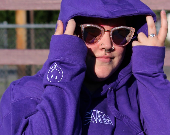 Stay Weird Smiley Embroidered Unisex Hoodie