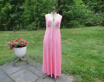 Vintage Vanity Fair Bright Pink Nightgown