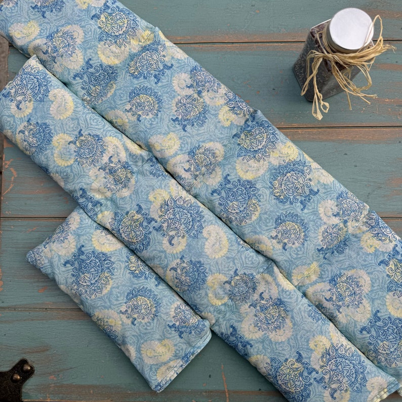 Eucalyptus Peppermint or Rosemary Lavender Neck Wrap, Shoulder Wrap &/or Eye Pillow, Gift Set, Heat Wrap, Gifts Under 50, Aromatherapy, Spa image 5