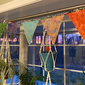 Batik Bunting, Fabric bunting, Party Decor, Prayer Flags, Birthday Party Decorations, Reversible Bunting, Batik Art, Boho Style