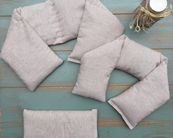 NUEVO - Conjunto de calentador de cuello de lino sin blanquear con aroma a romero y lavanda, eucalipto y menta o sin aroma, chal para hombros y/o almohada para ojos.