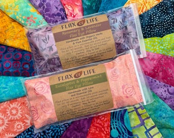 20 Assorted Batik Aromatherapy Flax Eye Pillows, Rosemary & Lavender or Eucalyptus and Peppermint, Bulk Eye Pillows, Yoga Pillow, Eye Mask