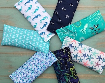 Lot of 5, 6 or 7 Aromatherapy Flax Eye Pillows, Eucalyptus & Peppermint or Rosemary and Lavender Eye Pillows, Bulk Eye Pillows, Yoga Pillow,