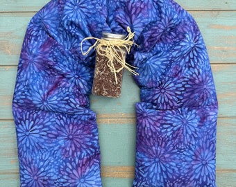 Aromatherapy Body Wrap, Giant Neck Wrap, Rosemary Lavender, Eucalyptus Peppermint or unscented, Neck Warmer, Cancer Therapy, Wellness Gift