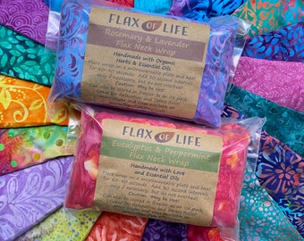 6 Neck Wraps, Aromatherapy Heat Packs, Rosemary Lavender or Eucalyptus Peppermint, Wholesale Neck Wraps, wholesale gifts, massage, spa party