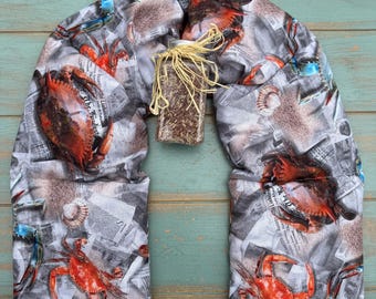 Crab Lover’s Aromatherapy Body Wrap, Rosemary Lavender, Eucalyptus Peppermint or unscented, Neck Warmer, Old Bay, Crabbing, Neck Warmer, Spa
