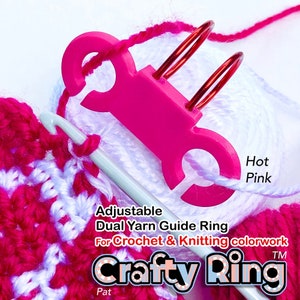 Yarn Ring - Crochet Pattern Tool - Adjustable Guide Ring for Crochet/Knit Multi Stranded Color work The Crafty Ring Mother's Day Gift!