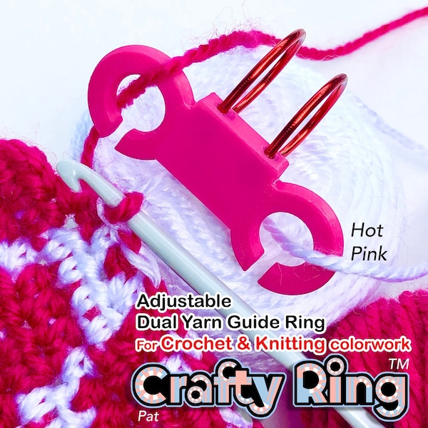 Yarn Ring - Crochet Pattern Tool - Adjustable Guide Ring for Crochet/Knit Multi Stranded Color work The Crafty Ring Mother's Day Gift!