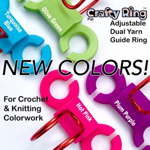 Best Mother's Day Gift! Crafty Ring Dual Yarn Guide - Norwegian two color knitting / C2C Crocheting / Stranded Colowork Intarsia, Tapestry