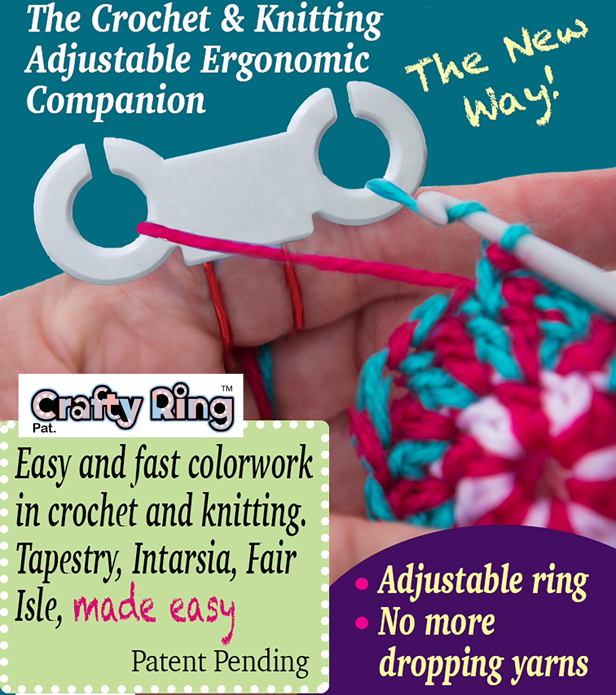 Crochet Companions® Adjustable Knitting and Crochet Yarn Guide