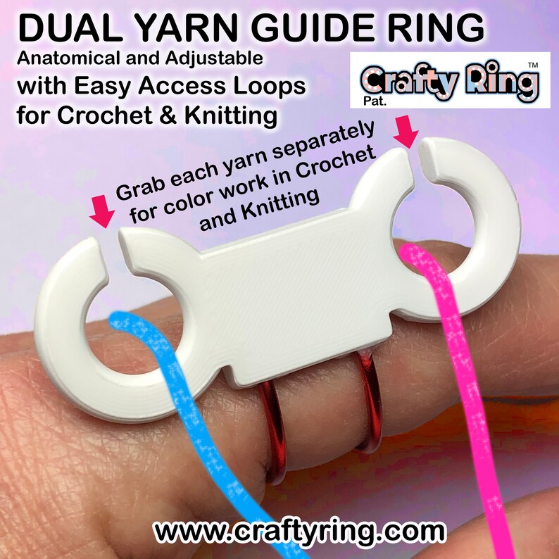 Adjustable 2 Loop Stranded Yarn Guide Ring for Crochet and Etsy