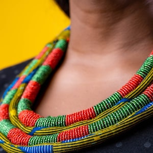 Beaded Ankara Necklace Set