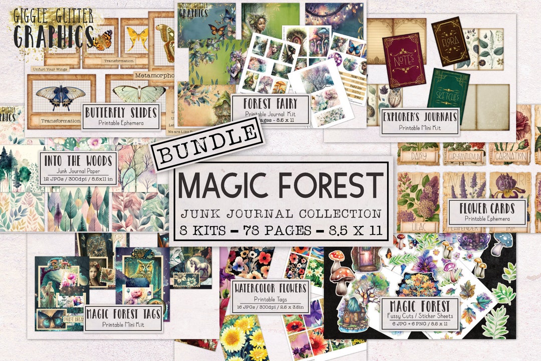 Magic Forest Junk Journal BUNDLE | Fairy Junk Journal Ephemera Pack ...