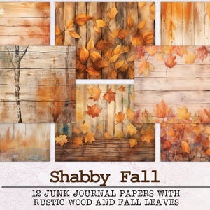 Schäbiges Herbst Junk Journal Papier | Junk Journal Kit JPG und PDF | Druckbare Journal Seiten | Digitales Papier Ephemera | Wald Blätter Baum Herbst