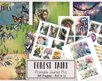Forest Fairy Junk Journal Kit | Nature Junk Journal Ephemera Pack | Printable Journal Pages | Digital Download