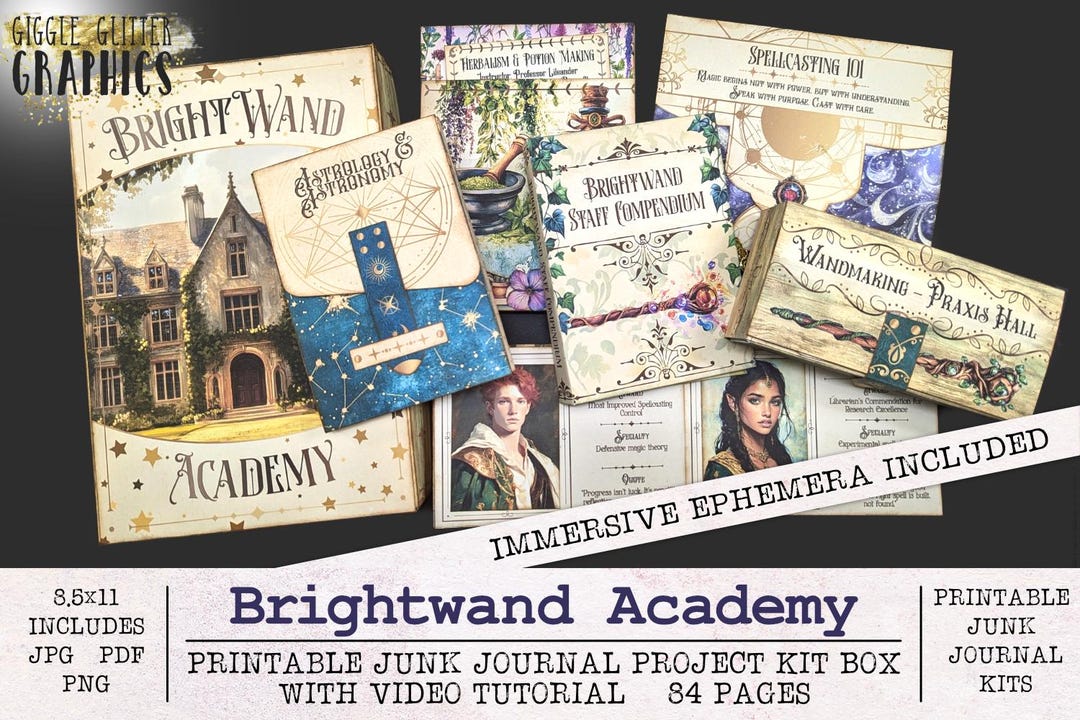 Brightwand Academy Junk Journal Kit Wizarding School | With Video ...
