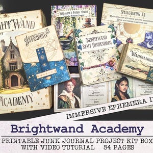 Brightwand Academy Kit diario di scarto Scuola di magia / Con video tutorial JPG PNG PDF / Download digitale stampabile 8 progetti Scuola di magia