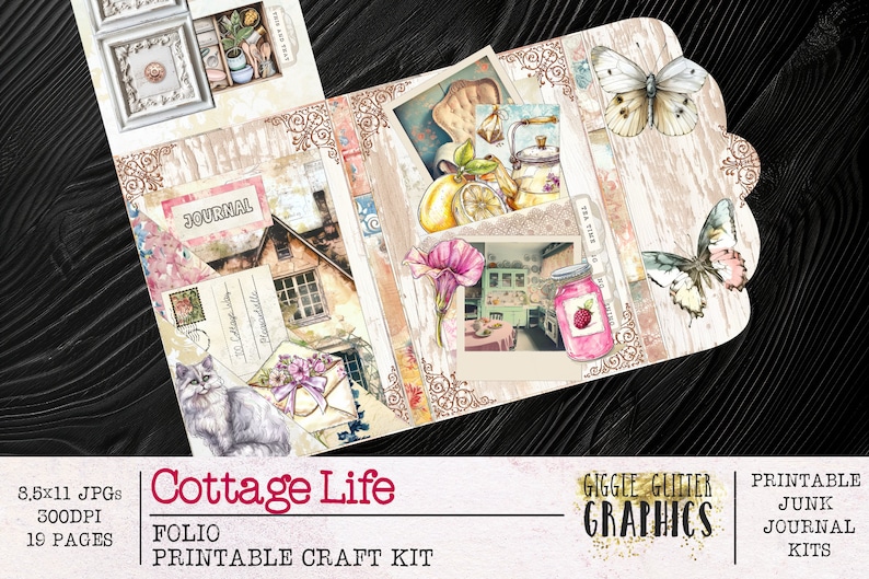 Cottage Life Junk Journal Folio Kit | Cottagecore Junk Journal Kit ...