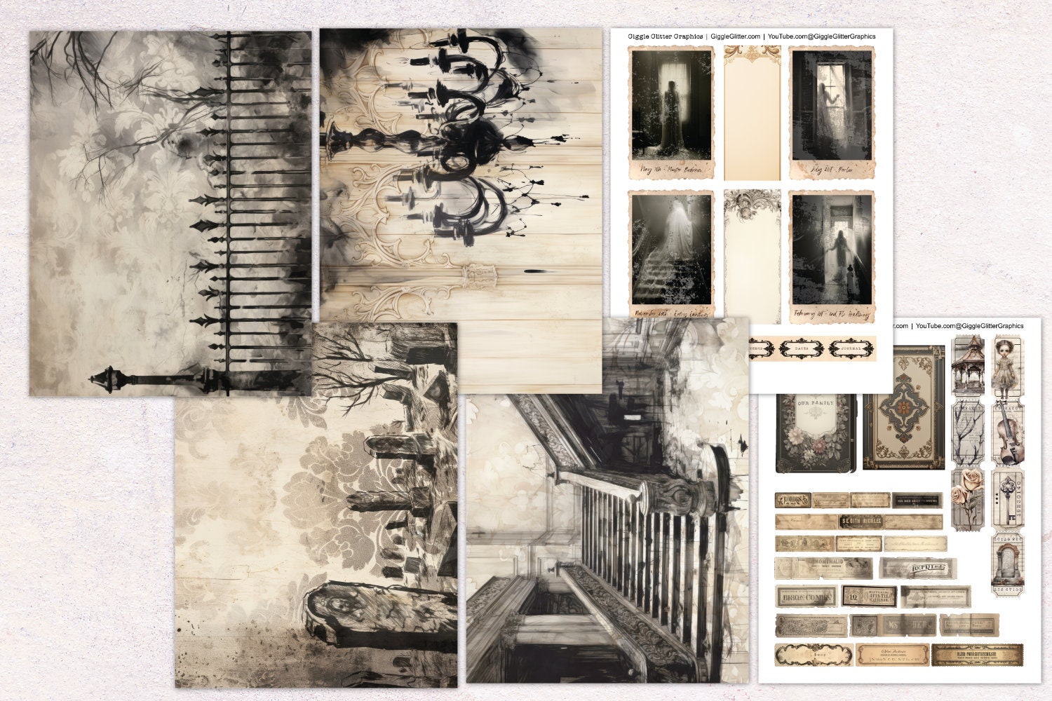 Haunted House Addon Junk Journal Kit | Halloween Junk Journal Ephemera ...