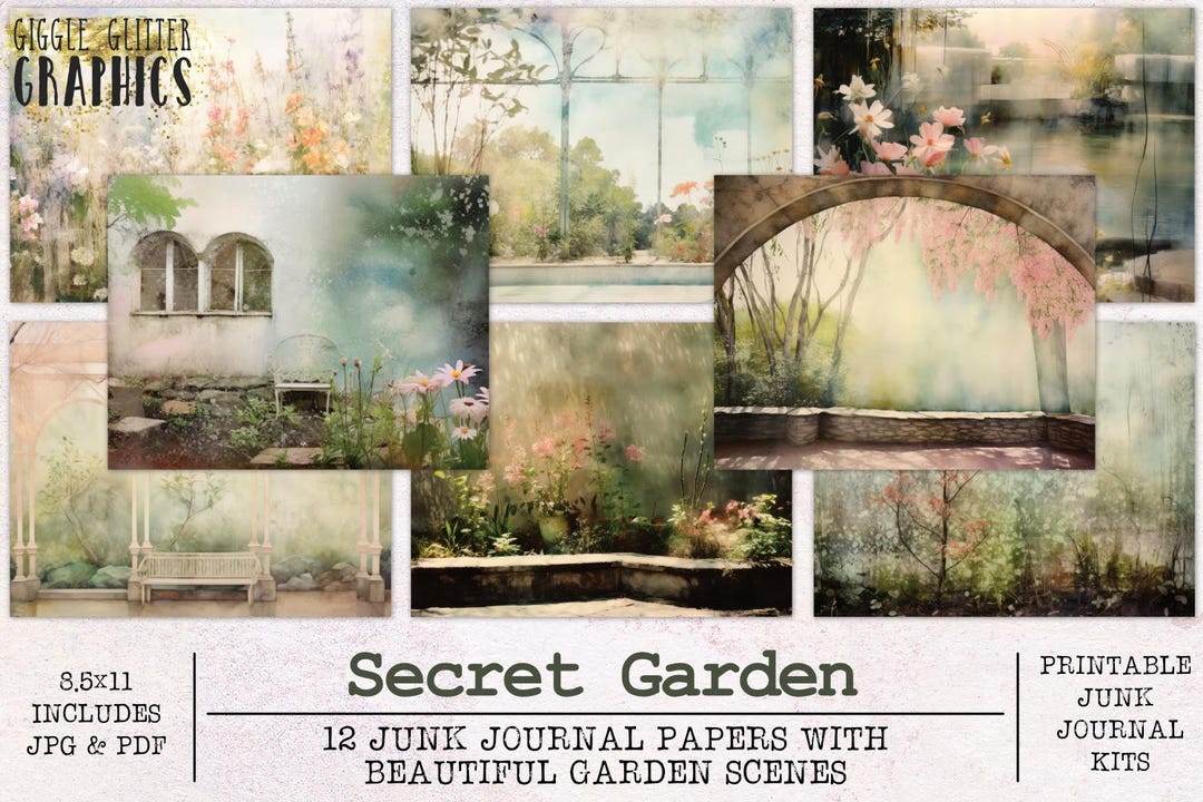 Secret Garden Junk Journal Paper | Junk Journal Kit JPG + PDF ...