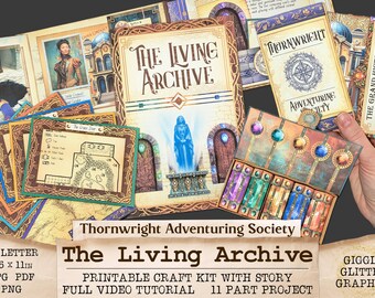 The Living Archive Junk Journal Style Kit | 11 Paper Craft Projects that Tell a Story | JPG PNG PDF