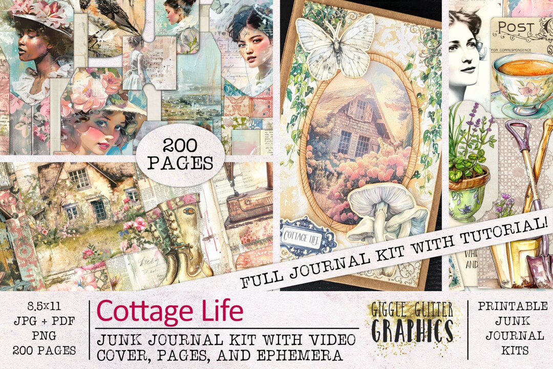 Cottage Life Junk Journal Kit BUNDLE | Complete Junk Journal Ephemera ...