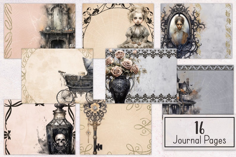 Haunted House Junk Journal Kit | Halloween Junk Journal Ephemera Pack ...