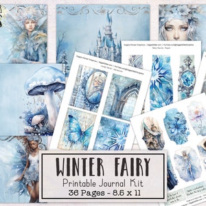 Winter Fairy Junk Journal Kit | Christmas Junk Journal Printable Ephemera Pack | Printable Journal Pages | Digital Download Fantasy