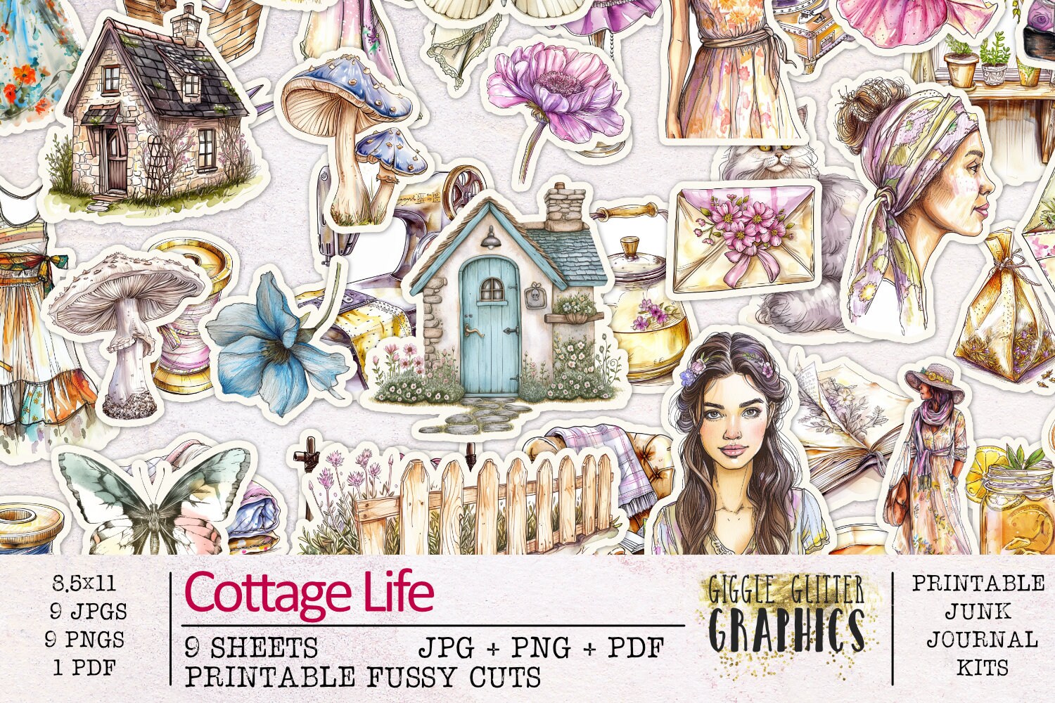 Cottage Life Junk Journal Kit BUNDLE | Complete Junk Journal Ephemera ...