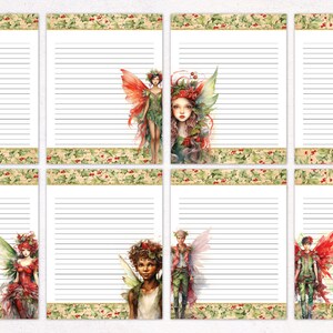 Christmas Stationery Fairy | Unlined and Lined Writing Paper JPG PDF | Digital Stationery Paper for Letter Writing | Journal Paper image 2