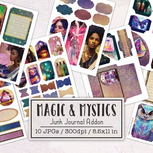 Magic & Mystics Junk Journal Kit Addon | Digital Junk Journal Kit | Scrapbooking Ephemera Kit | Printable Witch Ephemera