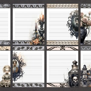 Hanuted Writing Paper Haunted House Stationery Unlined and Lined Writing Paper Digital ...